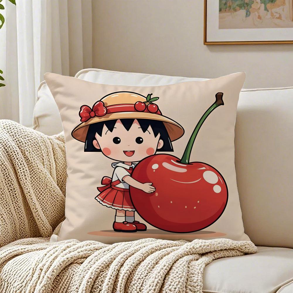 Cute Classic Anime CCherry Marukochan Cushion Cover Pillowcase Antidustmite living Room Sofa Decor Cushion Room
