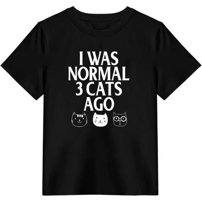 Katzenliebhaber, Ich war normal vor 3 Katzen her Lustiges Kätzchen Katzenbesitzer T-Shirt