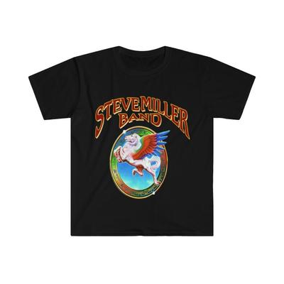 T-shirt de Algodão Macio. Banda Steve Miller