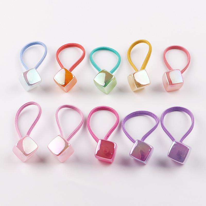 10Pcs Children's Elastic Hair Bands Candy Color Baby Girls Hair Rope Ties Ponytail Holder Rubber Band Hair Accessories Headwear