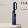 Fully automatic UV vinyl parasol, one-click open and close three-fold umbrella, UV-proof portable advertising umbrella