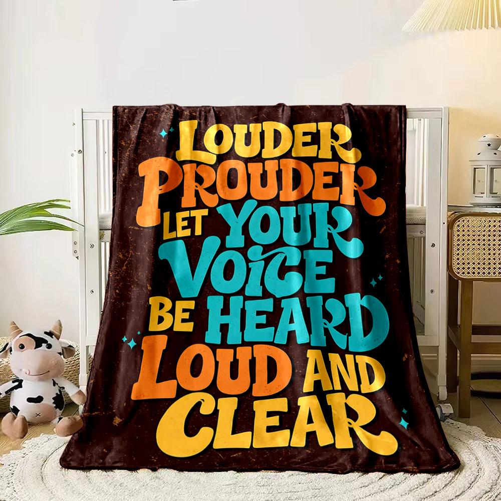 Colorful, bold typography with textured background and empowering text. for all seasons blanket lunch break throw gift 80cm x 120cm