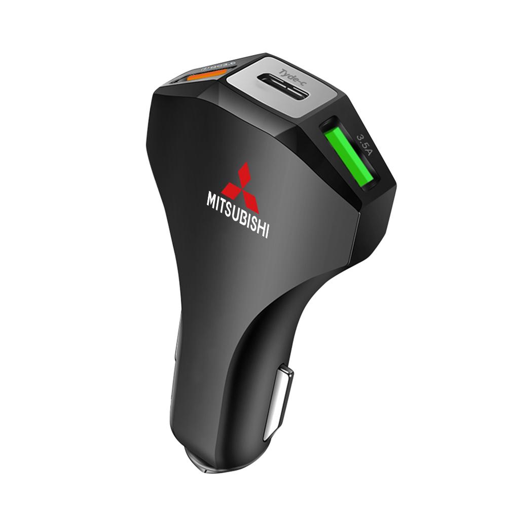 cwsh7 Car Charger Cigarette Lighter Fast Charging USB Type C Phone Charger For Mitsubishi Lancer 10 9 EX Outlander 3 ASX L200 Ralliart