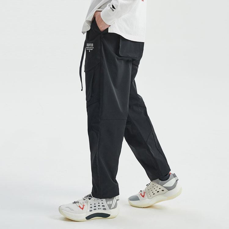 Li-Ning Badfive Multi-Pocket 3D Tailored Loose Sports Pants Men Bottoms Black AKXR071-2