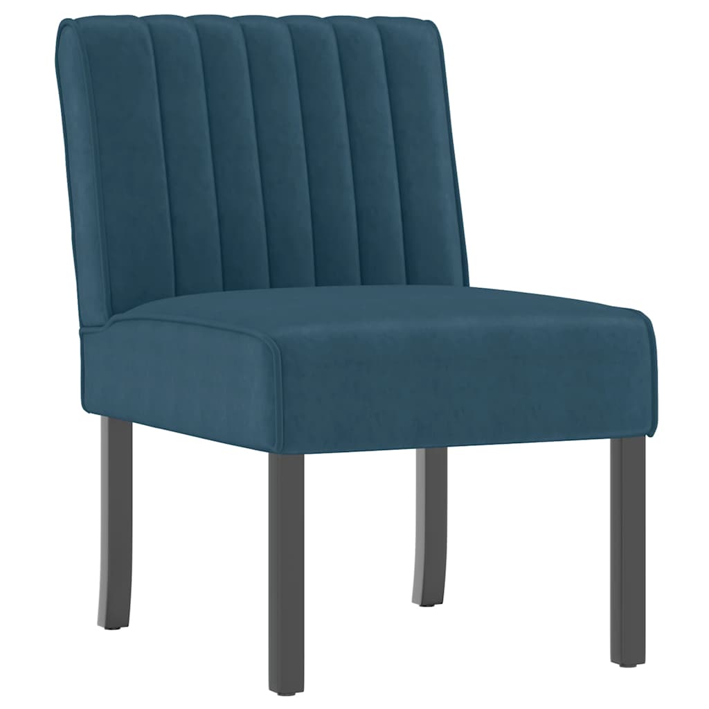 Vidaxl Armchair, Blue, Upholstered In Velvet