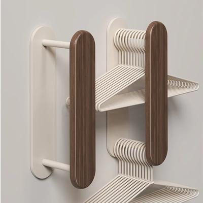Wall-Mounted Multifunctional Household Organizer Rack, Solid Wood Storage Artifacts, Hole-Free Balcony, Drying Racks