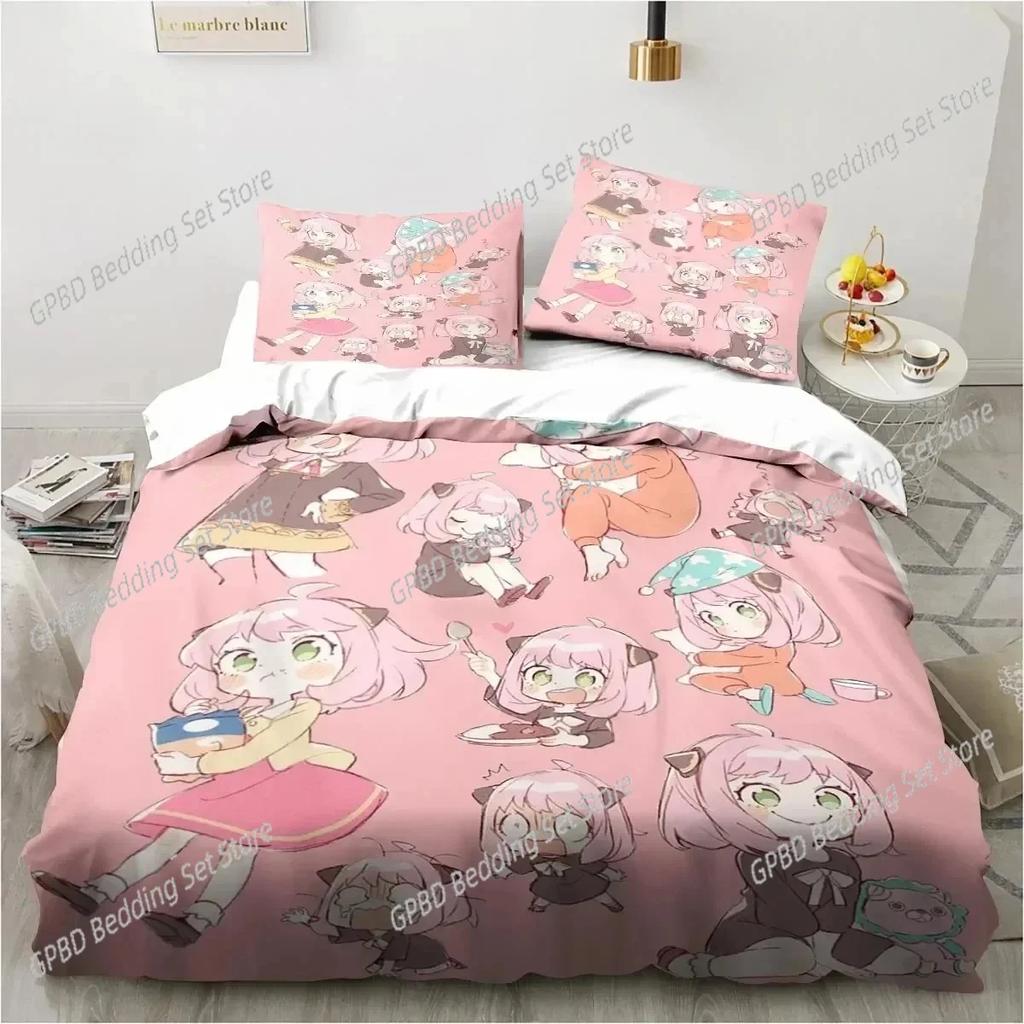 Comforter 3D Printing Spy Family Anya Anime Bedding Set 3D Printed Suitable For Bedroom Kids Home Textile