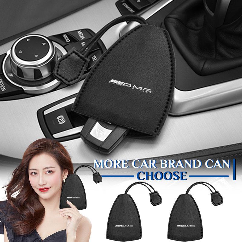 Leather Car Badge Key Cover Case Auto Key Bag Shell Keychain Caps For Mercedes Benz AMG W205 W218 W177 W176 W169 A B C E S Class