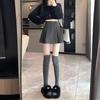 High-Waisted Woolen Pleated Skirt - Women's A-Line Winter Fashion