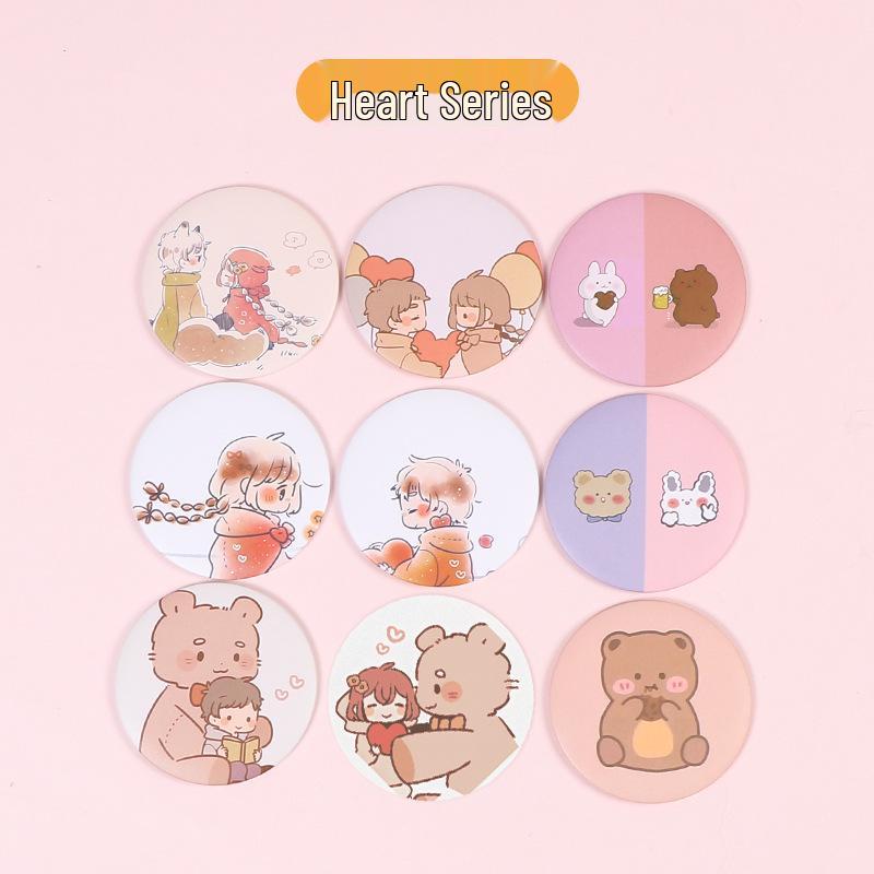 

Mini Creative Cartoon Makeup Mirror for Girls - Cute, Portable, Round, and Customizable. 6.8 cm