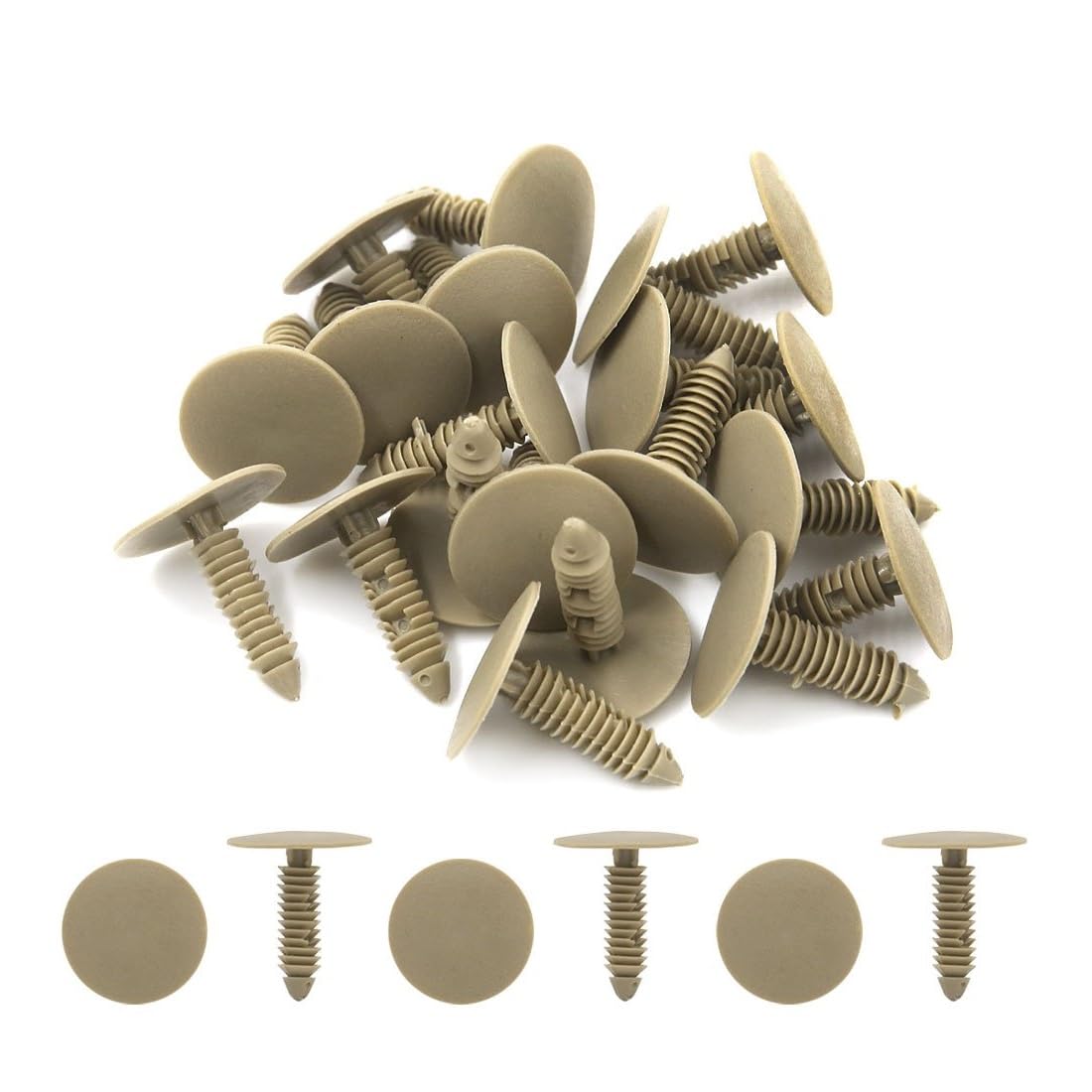 Unifizz 20pcs 7mm Hole Car Plastic Trim Door Panel Retainer Clips Rivet Beige for Automobile