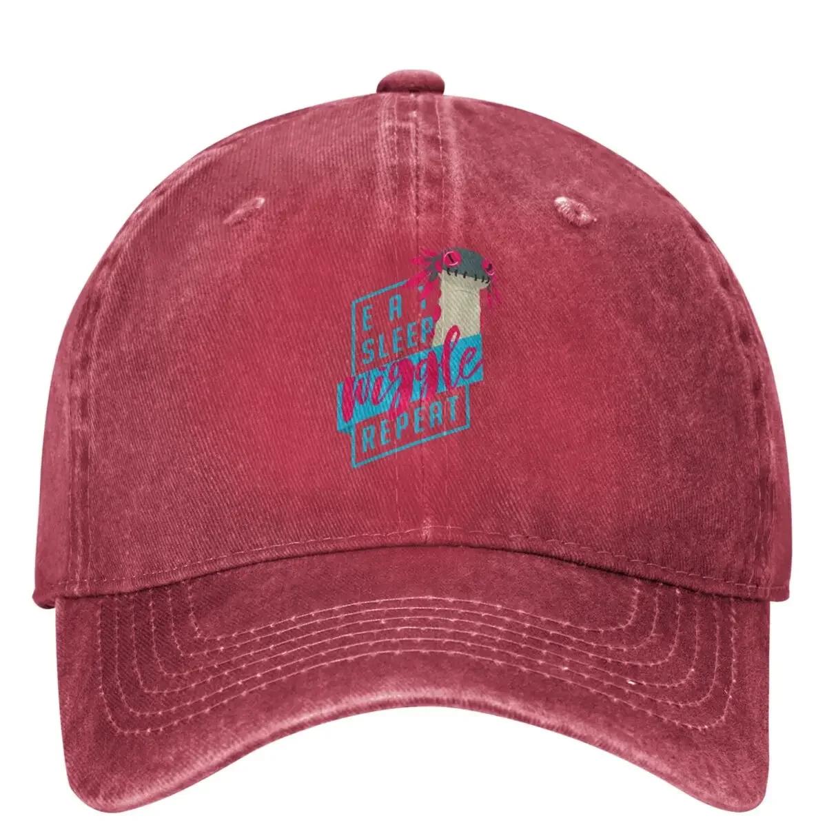 Eat Sleep Wiggle Repeat Washed Baseball Cap Hunter Game Trucker Dad Hat Couple Women Outdoor Sun SunProof Baseball Caps One Size