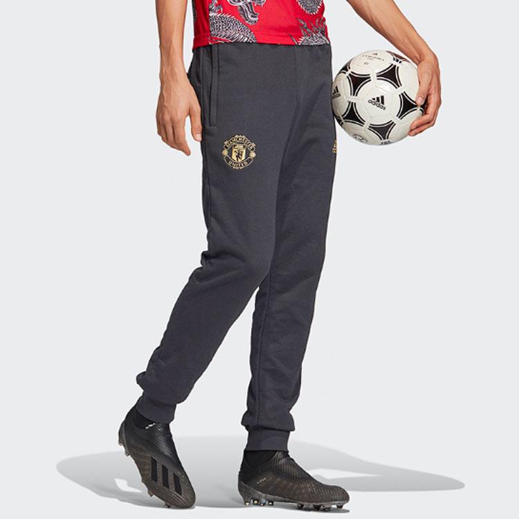 Adidas Manchester United Logo Track Pants Men Bottoms Carbon-Black FH8548