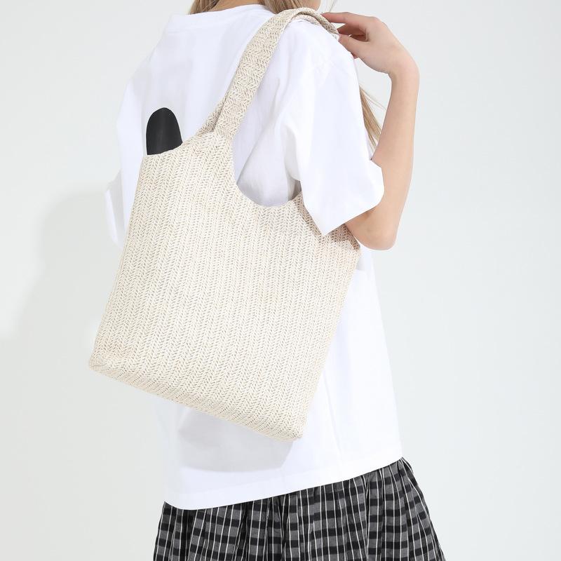 Spring Simple Women's Beautiful Personalized Shopping Bag Korean Hand-held One-shoulder Literary and Fresh Tote Bag