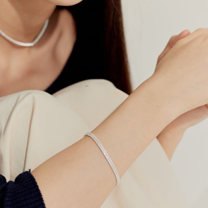 murmur [925silver]Sparkling double cubic bracelet