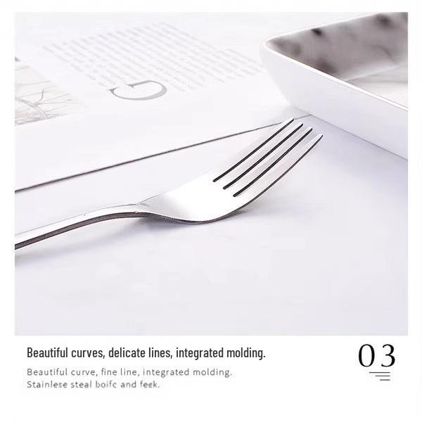 Stainless Steel Cutlery Set: Knife, Fork, Spoon with Cloth Bag - Portable for Student or Picnic Use