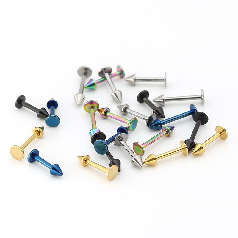 Titanium Stainless Steel Exaggerated Cone Lip Piercing Jewelry