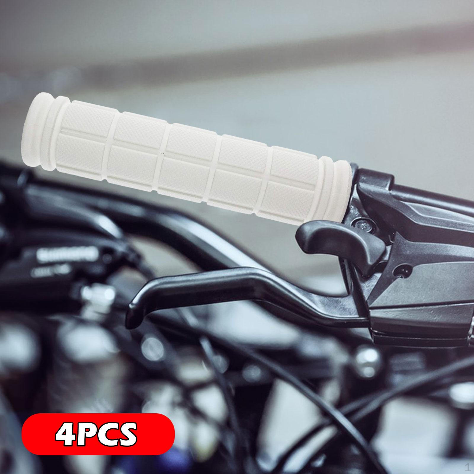 

4 Pieces Bike Handlebar Grips Anti Slip Cycling Components Lightweight Rubber Bicycle Handle белый