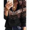 Women's Elegant Long Sleeve Shirt | Half Zipper Front, Perspective Proof, Geometric Printing
