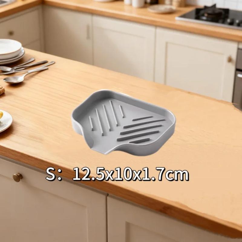 New Silicone Faucet Mat Kitchen Sink Tray Soap Dispenser Sponge Drain Pad Sink SplashDrying Mat Countertop Storage Tray SoapTray