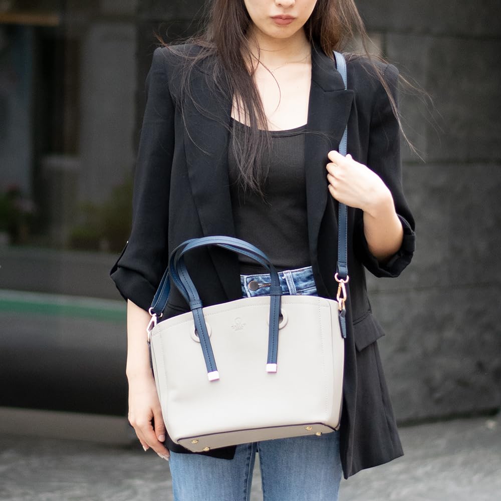 Sac fourre-tout pour femme Linle, Sac à bandoulière, Sac à main, Sac 2-en-1 avec poche avant, Sac de travail, Design simple, D.KELLY (956 Gris)