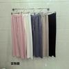 Autumn/winter new solid color simple straight-leg knit pants for women, elastic high-waist, versatile solid-color wide-leg pants