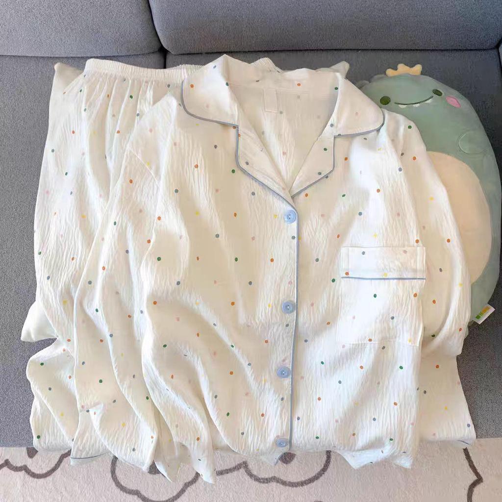 2025 Frühling/Herbst Niedliches Wolken-Baumwoll-Pyjama-Set für Mädchen - Langarm & Hose, Tragbar im Freien