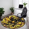 1 Stück Drachen Yin Yang Stuhlteppich für das Büro, Runder rutschfester langlebiger großer Büroteppich, Geeignet für das Büro