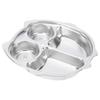 Stainless Steel Snack Plate Toddlers Divided Silver 1pc