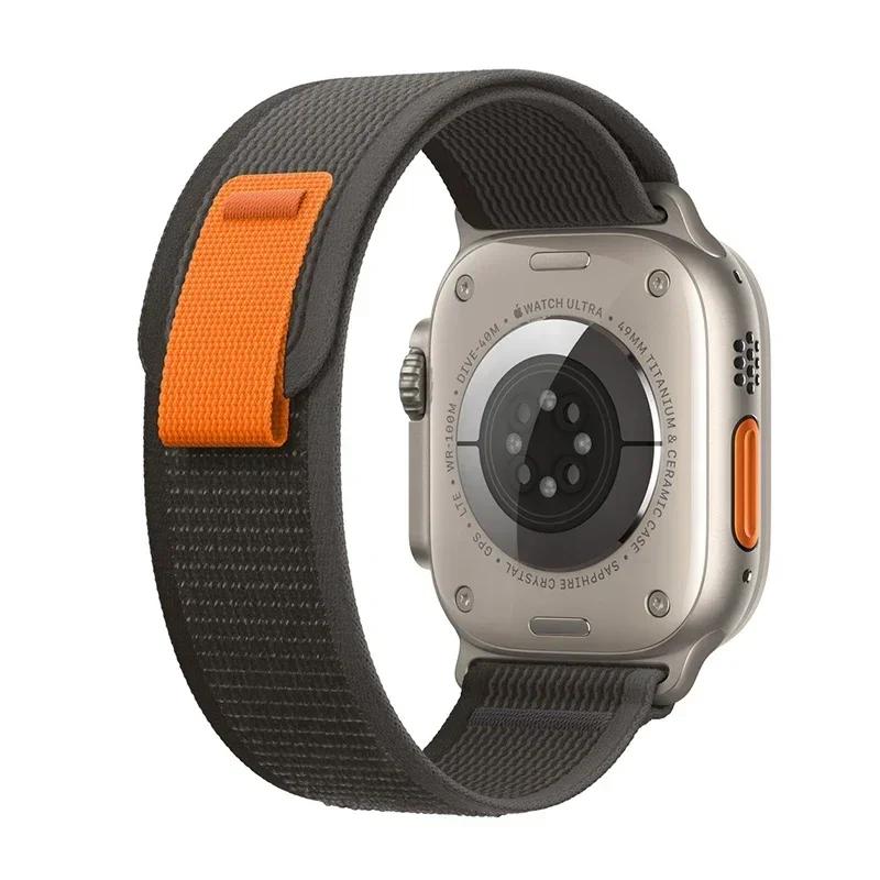 

Ремешок Trail для Apple Watch Ultra 2 Band 49 мм 45/41 мм 44 мм 42 мм 40/38 мм 46 мм Нейлоновый браслет iwatch series 10 9 8 7 6 5 4 3 SE 1 38 40 41MM