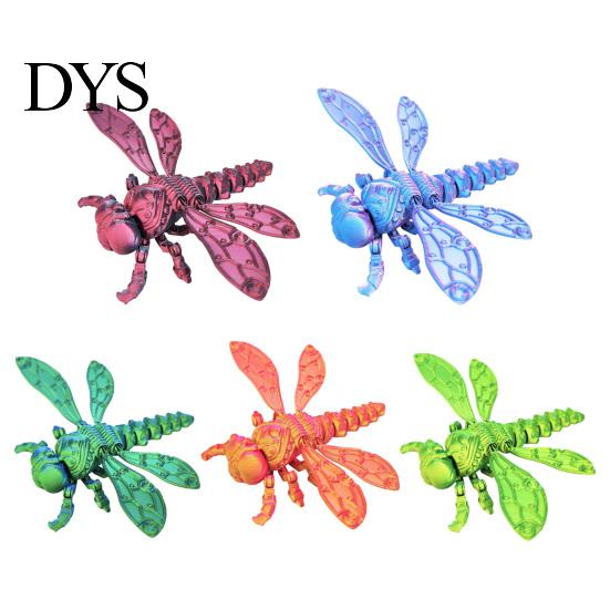 Office Desk Toys 3D Printed Dragonfly Figurine, Articulated Model with Movable Joints, Stress Relief Toy Insect Fidget for Decoration Reliever