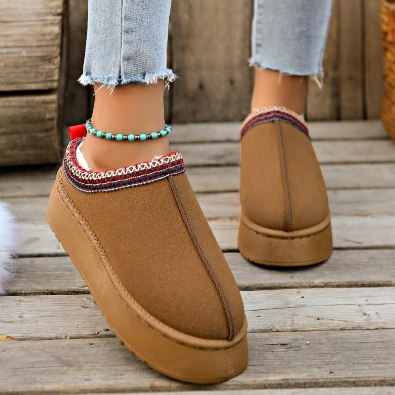 Fashion Women Slip on Ankle Snow Boots Winter New Warm Flats Boots Comfortable Platform Cotton Designer Shoes Women Zapatos De Mujer