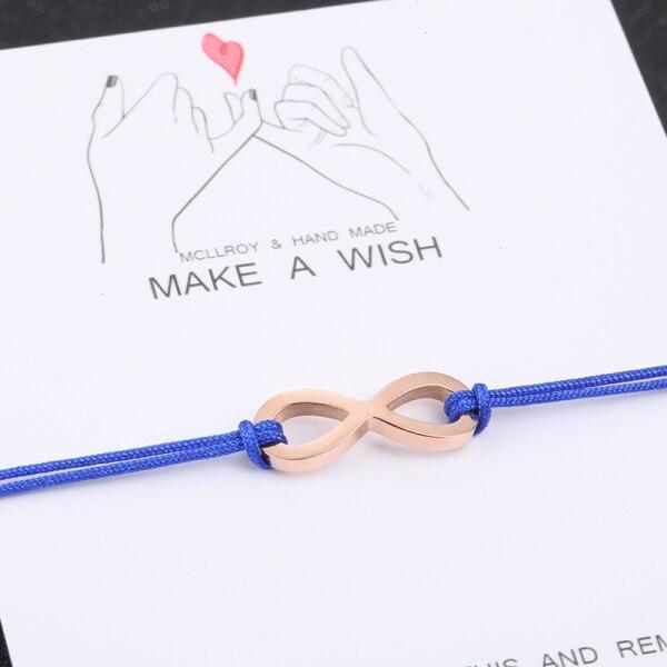 Couples Red Bracelets Women Stainless Steel Beads Infinite Love Black Rope Bracelet Women Weaving Adjust Bracelet For Women Gift