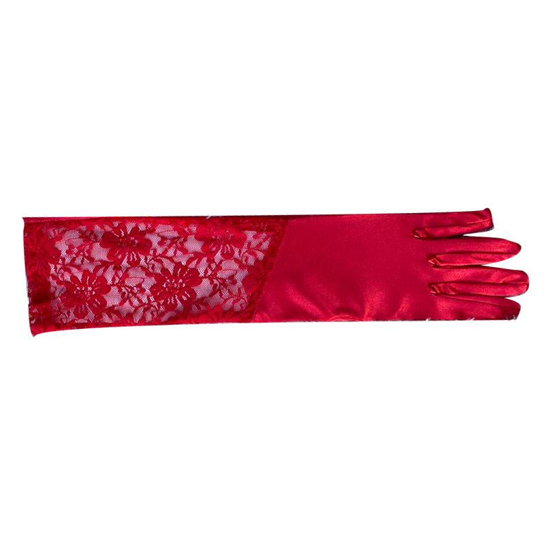 Stretch Satin Gloves, Lace Gloves, Etiquette Wedding Clothing Accessories Performance Gloves