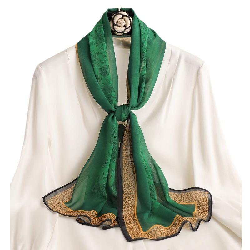 35*140cm Large Decorative Scarf Beautiful Floral Pattern Scarf for Woman Spring Summer Sun Protective Wrap