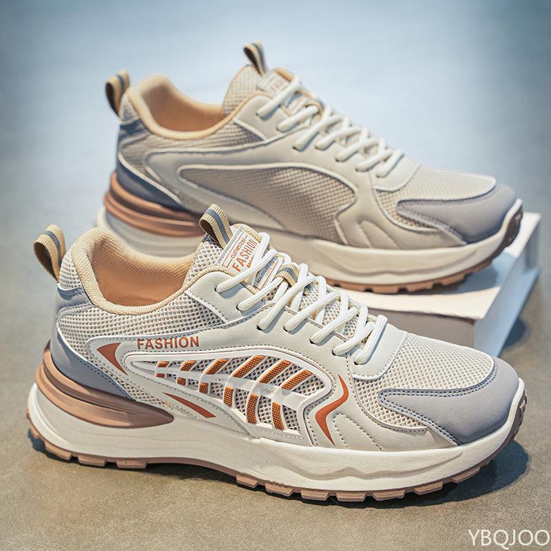 Autumn Men's New Breathable Mesh Shoes Trendy Versatile Thick Soled Casual Comfortable Shoes Fashionable Minimalist Sneakers