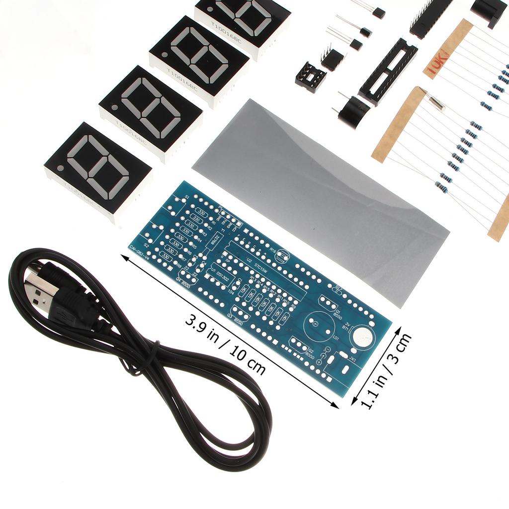 Scm Clock Kit Blue Single Chip Microcomputer Digital Clock DIY Easy Learning Long Time Use No Harmful Substances