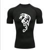 Mysterious Dragon Compression Shirt for Men Short Sleeve Rash Guard Gym Workout Running Tshirt Summer Athletic QuickDry Tees Top