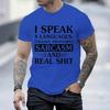 Unisexs Funny I Speak 4 Languages T Shirt Sarcasm Profanity Graphic Tee O Neck Short Sleeve Casual Streetwear Humorous Slogan Tops