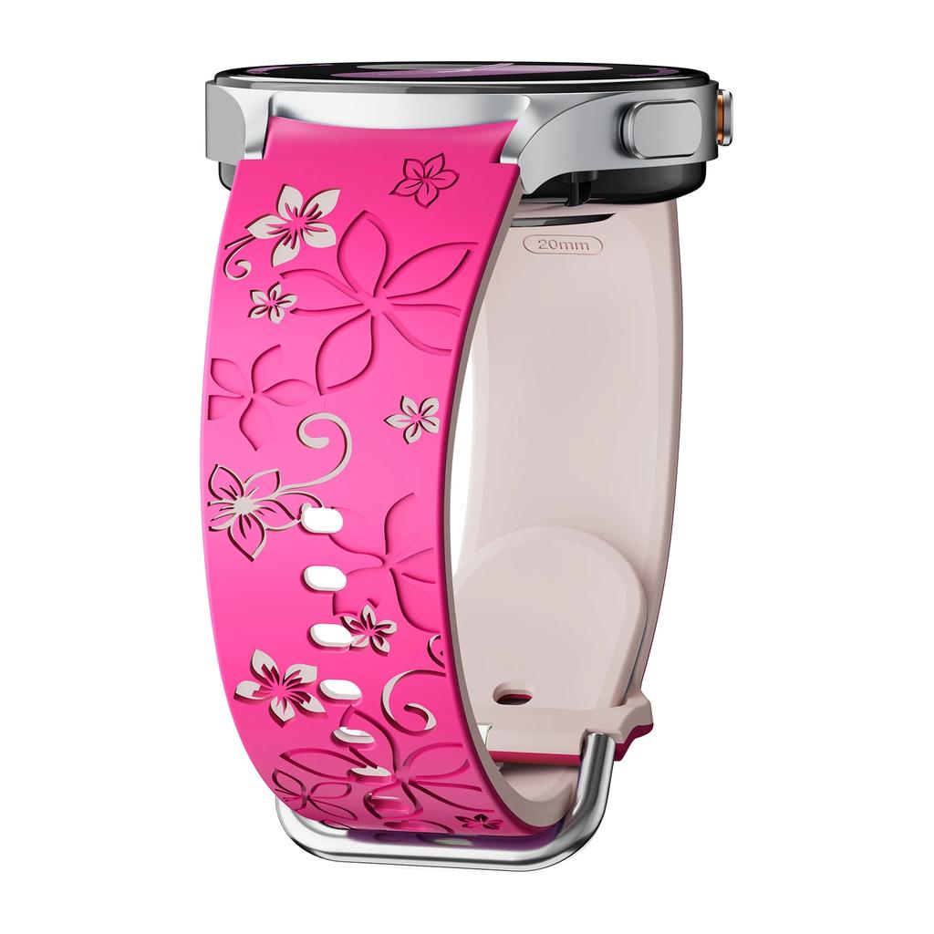 Graverat armband för Samsung Galaxy Watch 7/5 Pro/4 6 Classic 40 44mm Silikon Sport Utan Mellanrum Armband correa Galaxy Watch 7 Armband