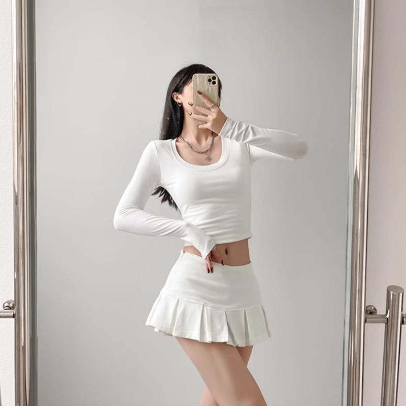 Damen Frottee Stoff Niedrige Taille Y2K Minirock Breite Faltendekoration Hellgrau Volant A Linie Skort Heiß Süß Sommer