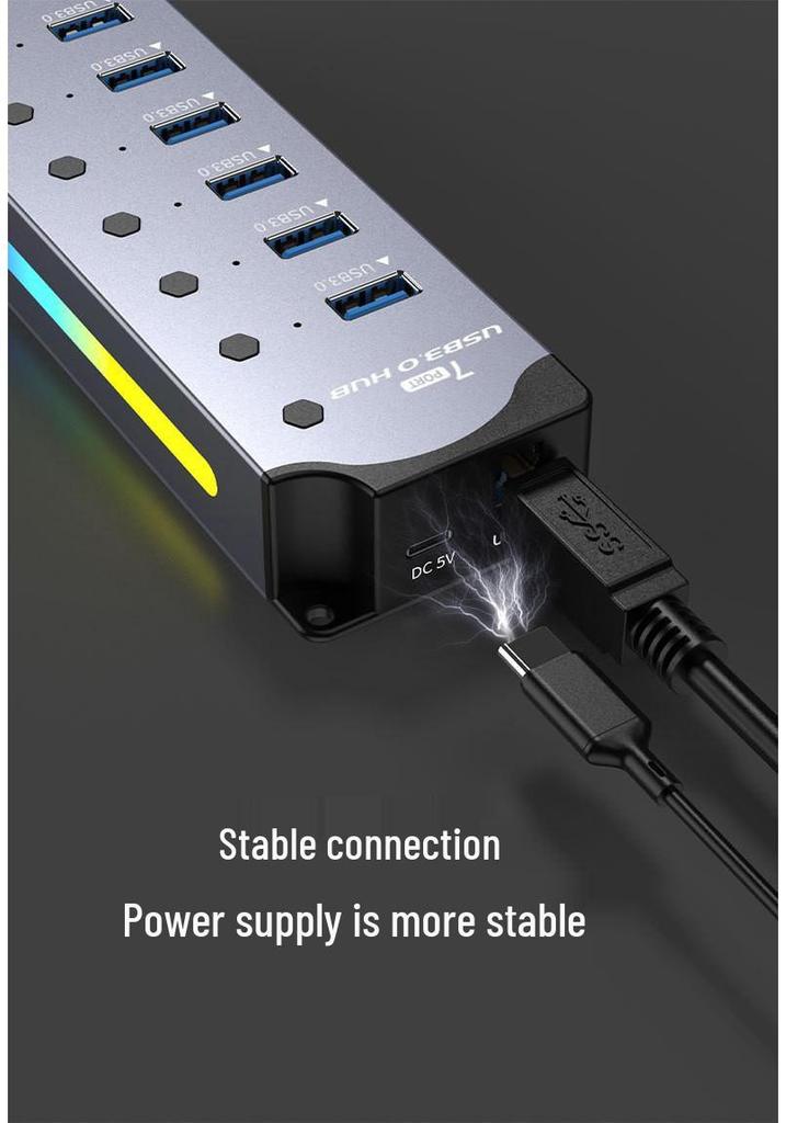 CrossRGB RGB USB 3.0 Hub Splitter: 10-Port, 7-Port, 4-Port Extender