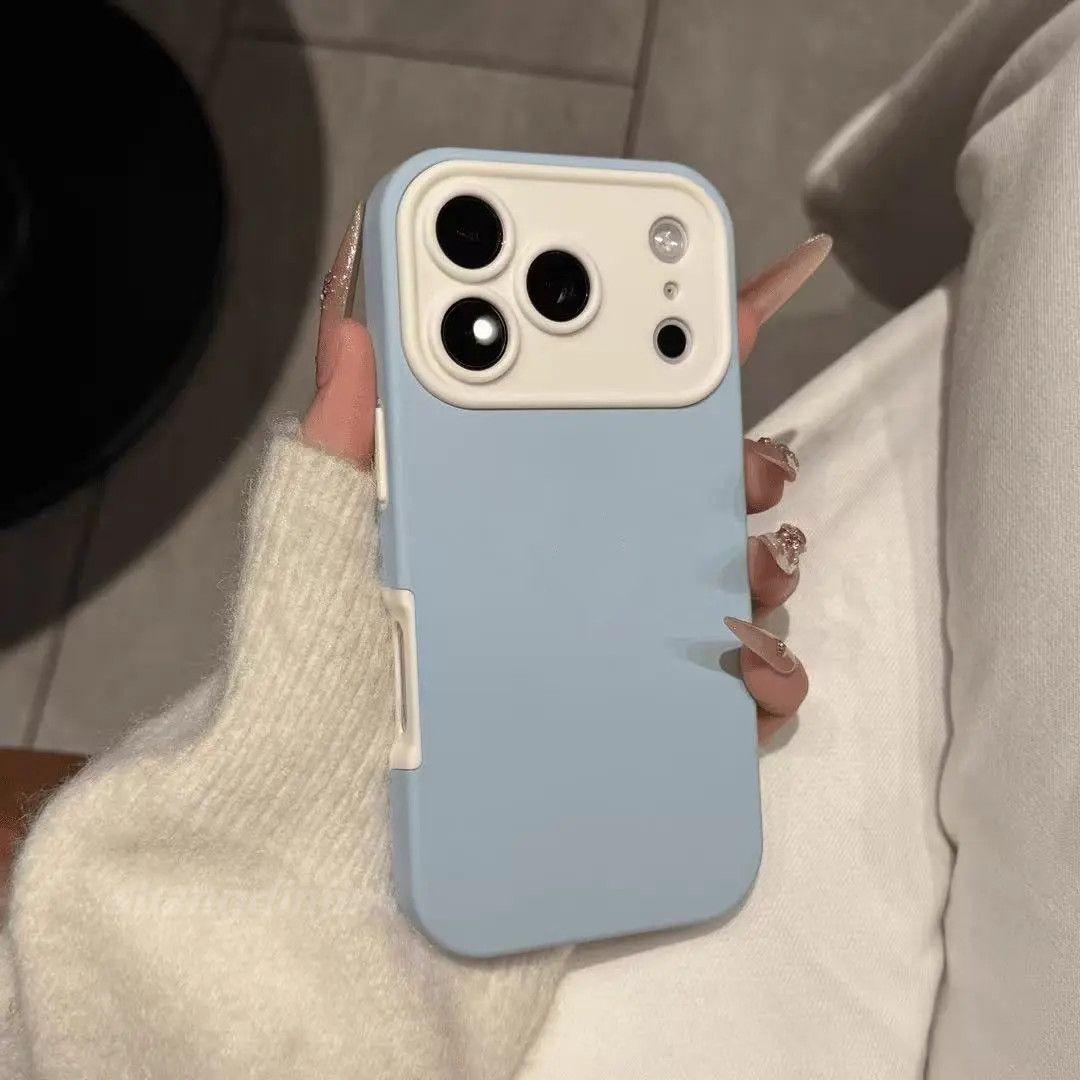 

Color-Blocking Matte iPhone 17 Case: Full-Coverage, Drop-Proof, Skin-Feel Design for Apple 16 Pro Max Apple 14 Pro Max