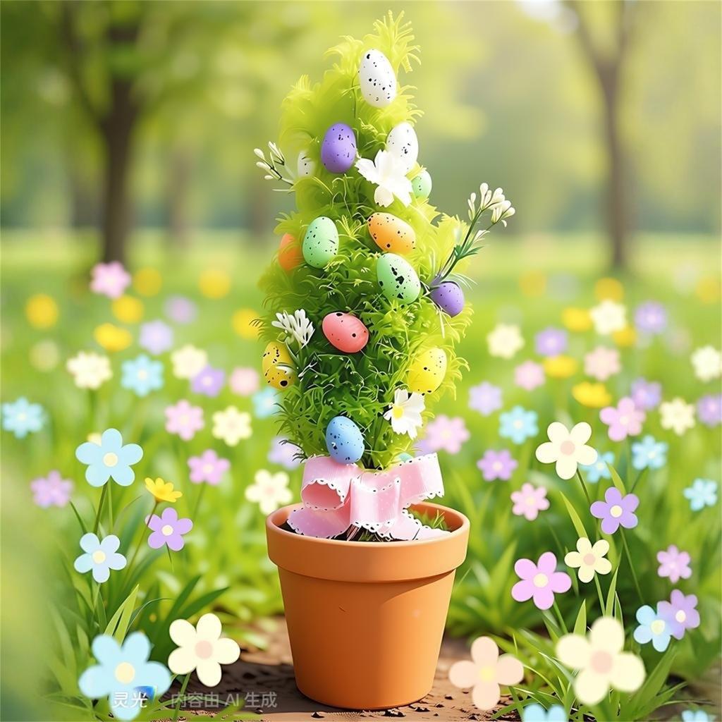 Simulate Green Plants, Easter Eggs, Potted Plants, Decorate Holiday , Desktop Scenes, Decorations, And Create An Atmosphere