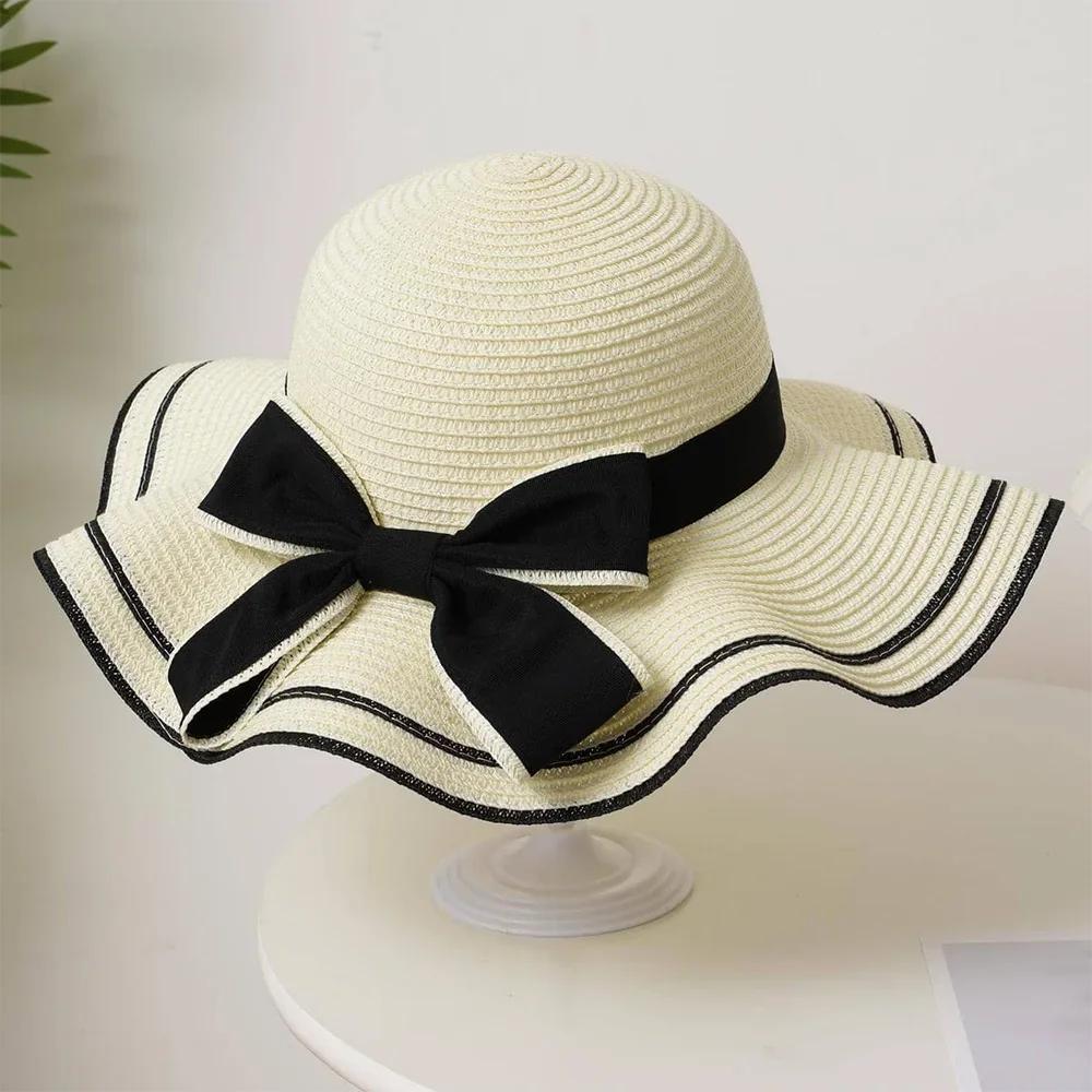 Ladies' Sun Hat Beach Shade Straw Hat, Suitable for Fresh Faces, Suitable for Travel, Multifunctional Sun Hat