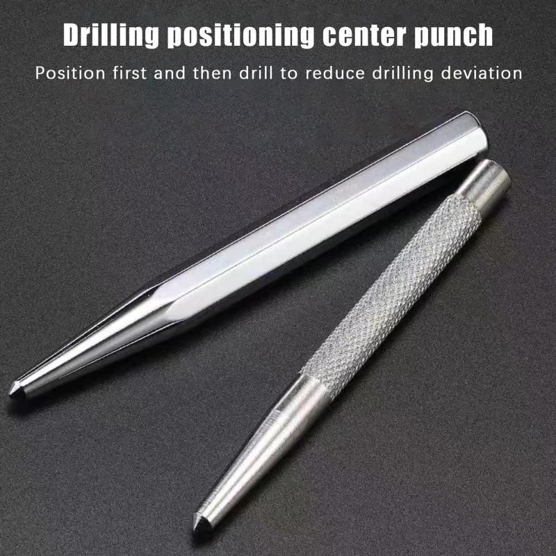 Hartmetall Körner Körner mit rutschfestem Griff Konischer Körnerspitze Körnerführung Metallbohrpunkt Körner Schlosser Meißel Körner