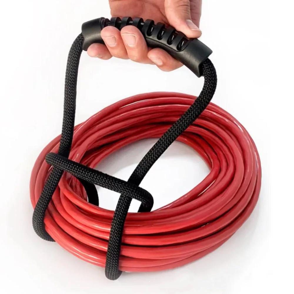 Heavy-Duty Storage Straps Hook and Loop Extension Cord Organizer With Rubber Handle Cord Wrap and Holder for Home Use