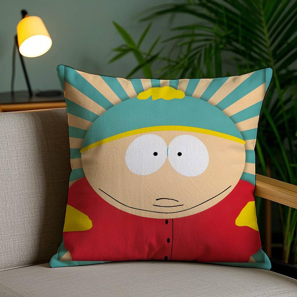 Cartoon Anime Funny South Park-P Pillow Case Anti-dustmite Pillowcase Invisible zipper silky short plush Sofa cushion cover