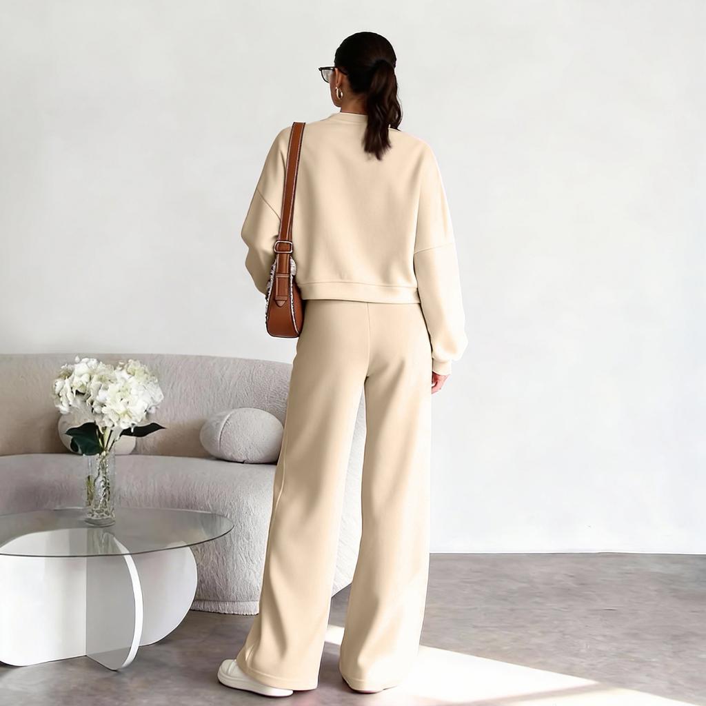 Women's Fashion Street Long,Sleeved Jacket And Pants Two,Piece Set