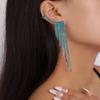 Women Tassel Crystal Earrings Long Fashion Geometric Rhinestone Earrings Jewelry